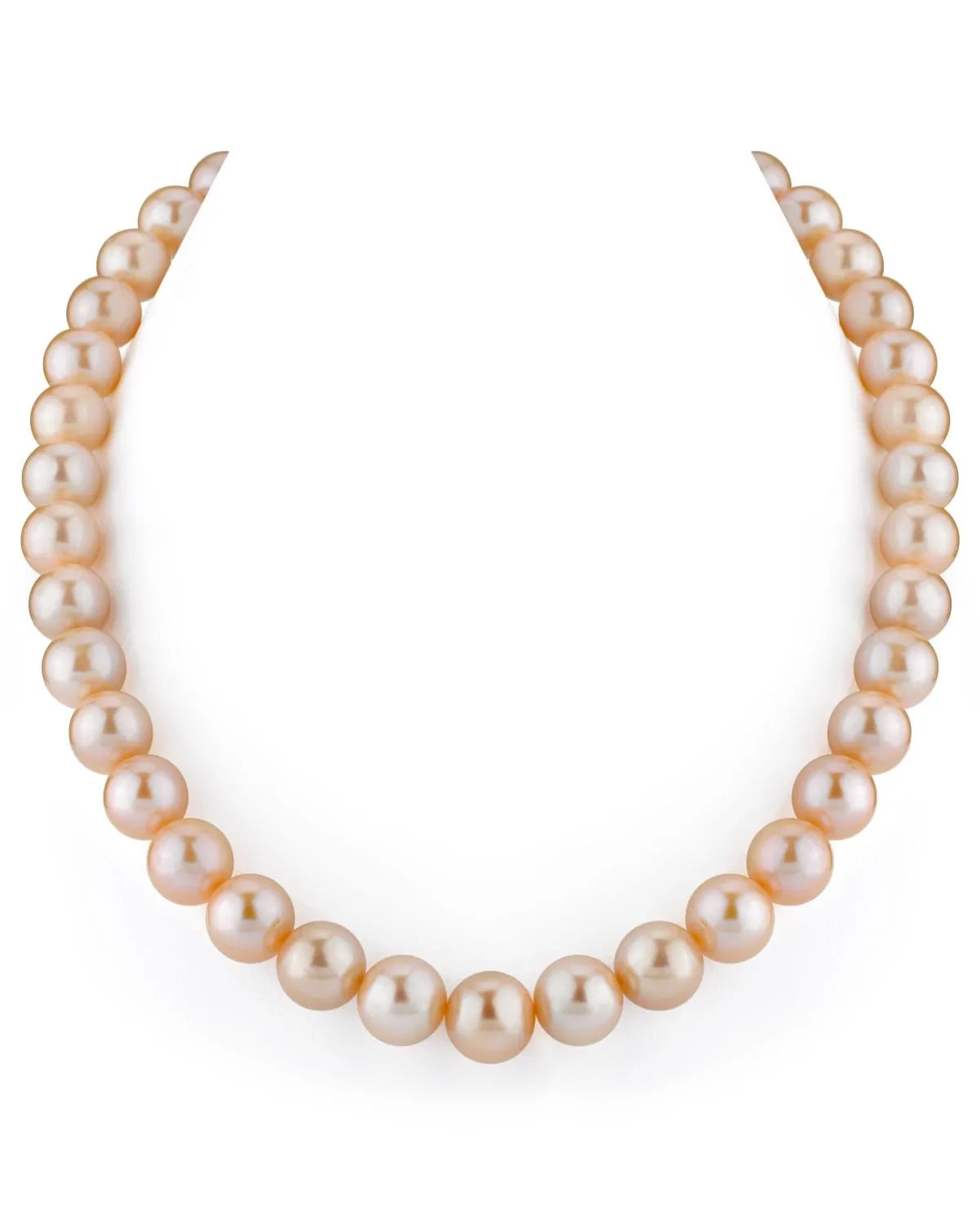 11.5-12.5mm Peach Freshwater Pearl Necklace - AAA Quality