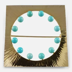 14ct Gold Amazonite Brooch by Hans Hansen