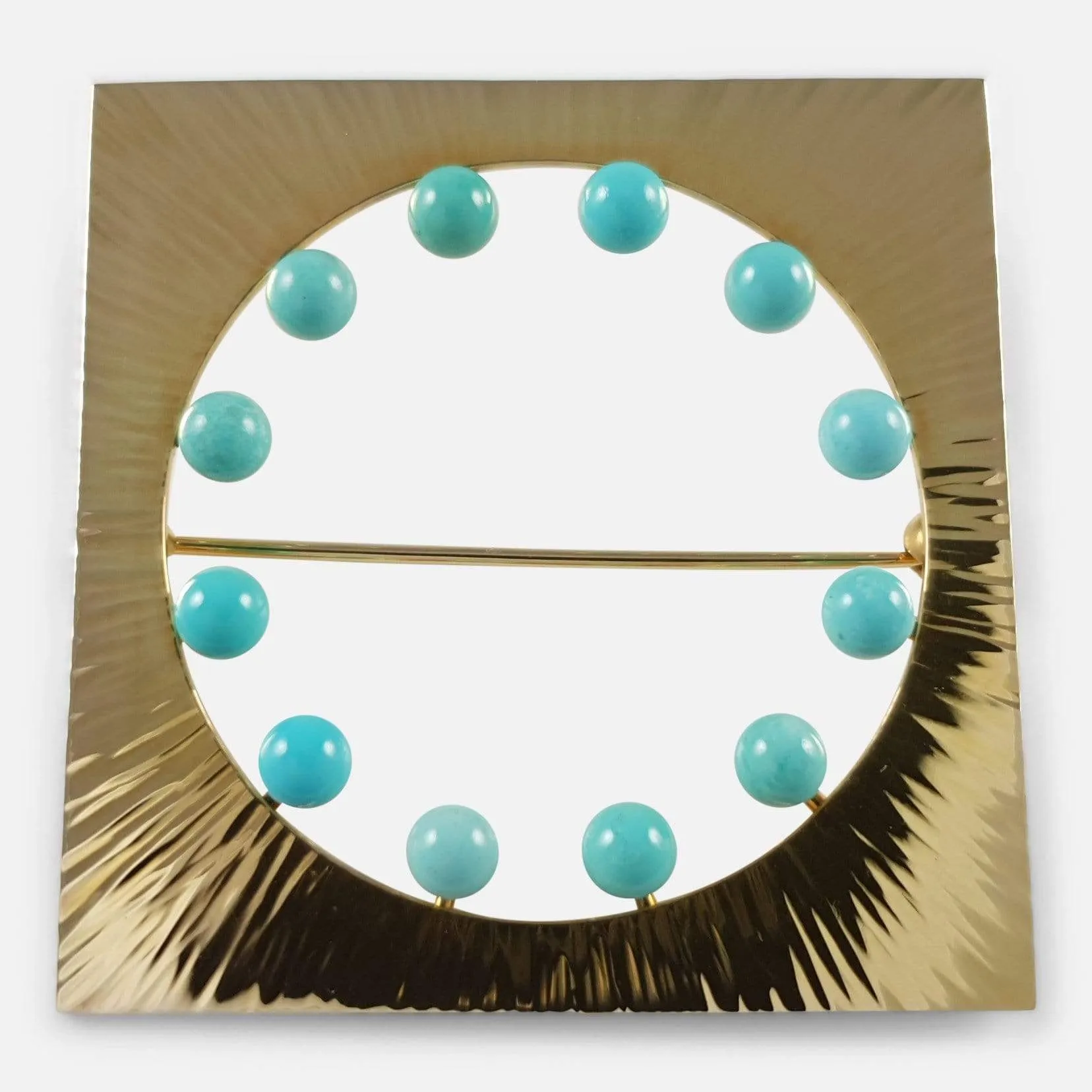 14ct Gold Amazonite Brooch by Hans Hansen