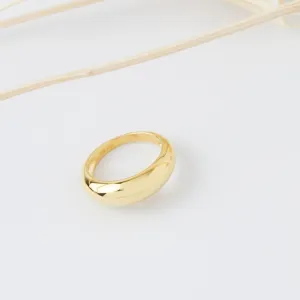 14k Gold Vermeil Dome Bean Ring