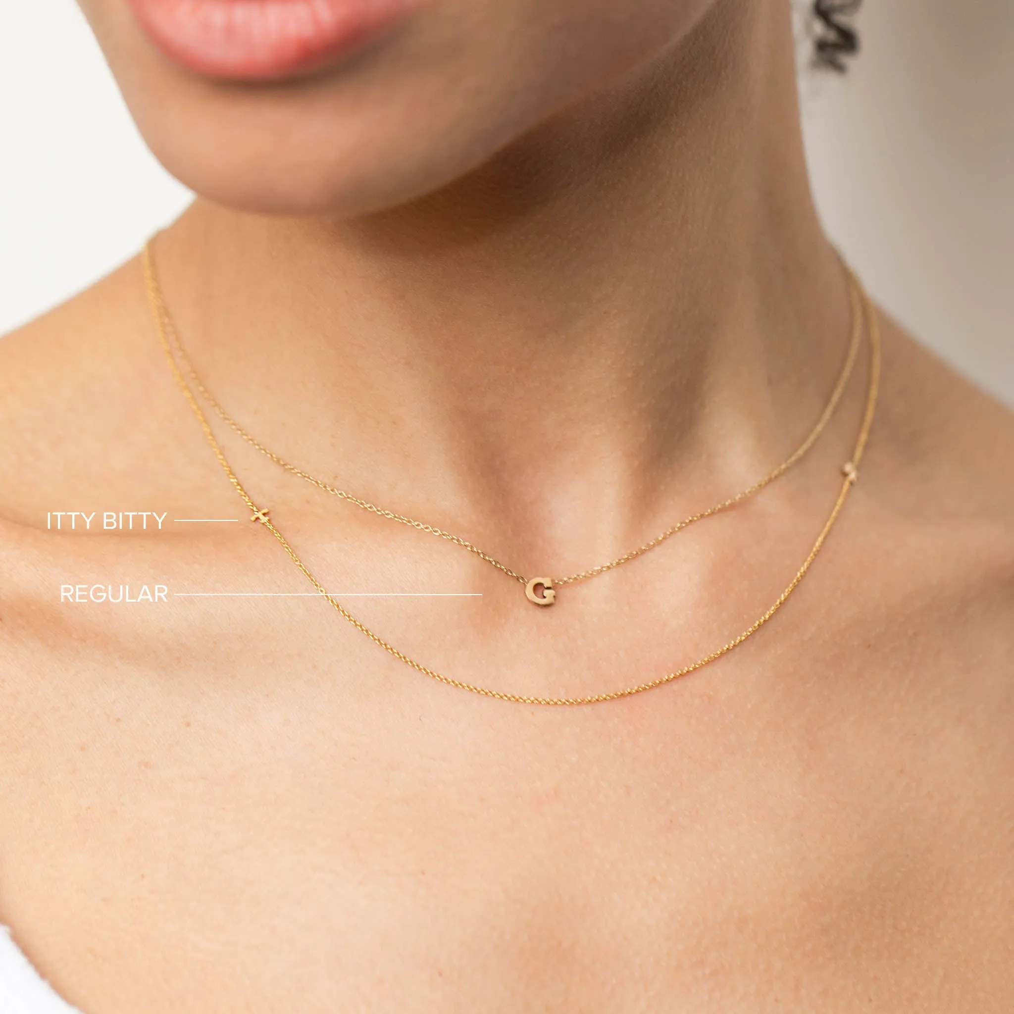 14k Itty Bitty 2 Initial Letter Necklace