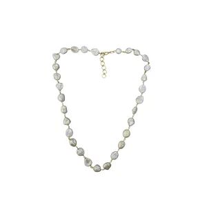 18k Gold Freshwater Pearls Necklace Beaded