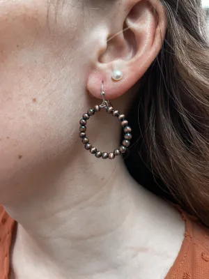 4MM Copper Navajo Pearl Small Hoop Earrings