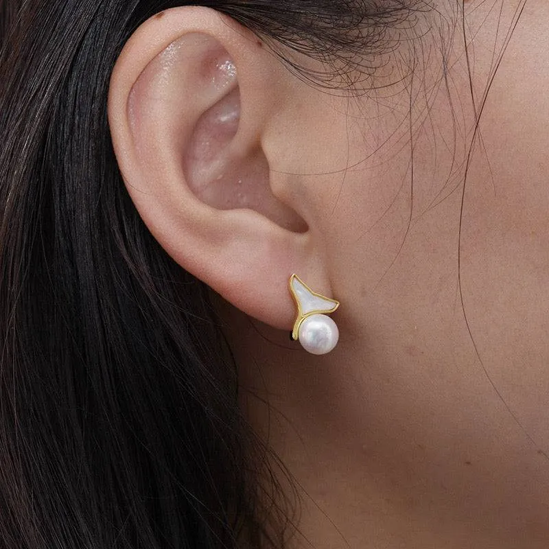 7-8mm Freshwater Pearl Mermaid Earrings