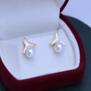 7-8mm Freshwater Pearl Mermaid Earrings