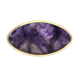 9ct Yellow Gold Blue John Contemporary Oval Brooch