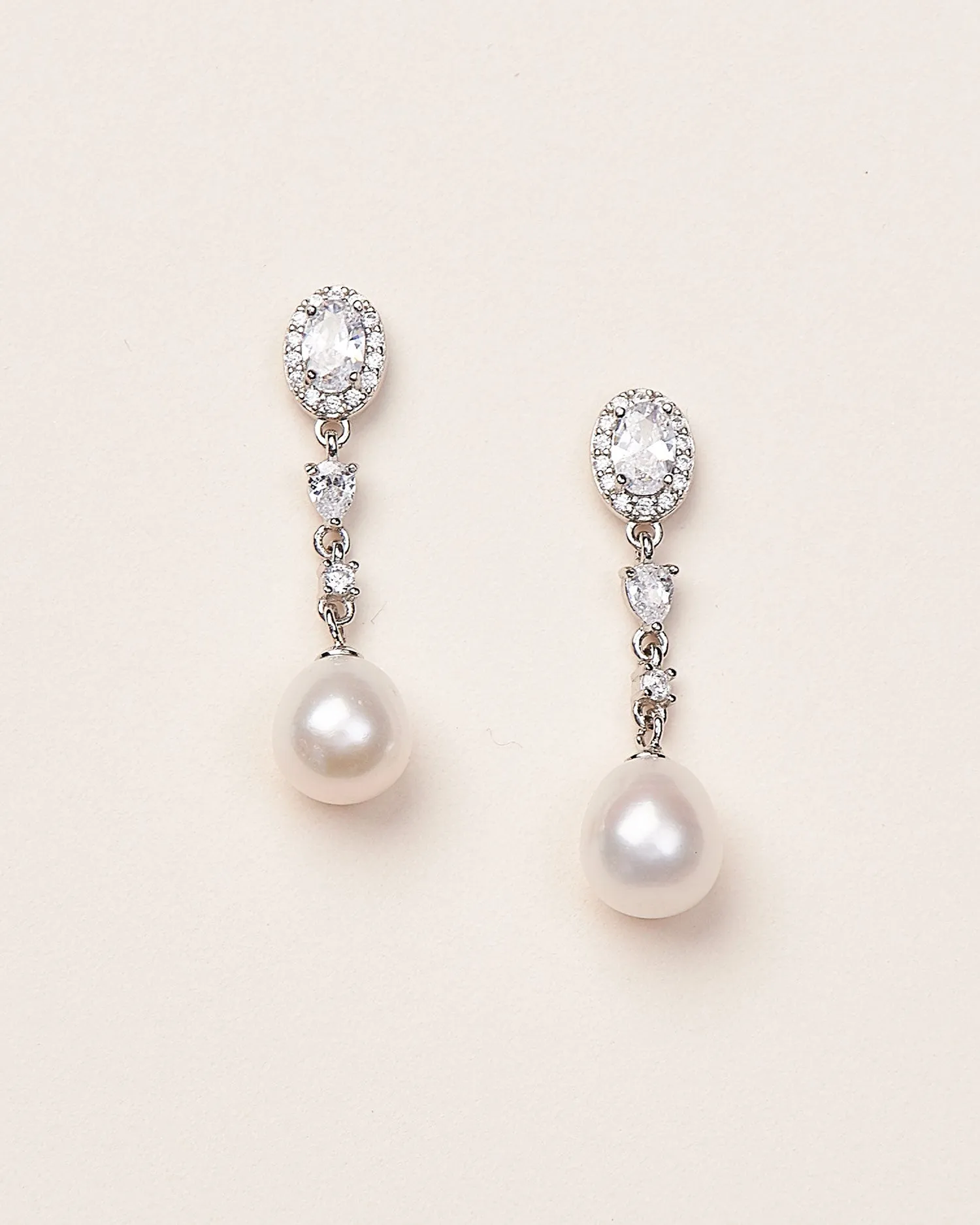 Adele Pearl & CZ Earrings