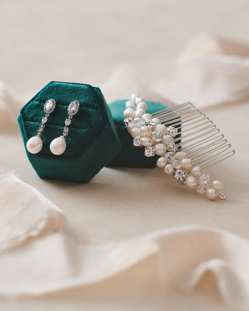 Adele Pearl & CZ Earrings
