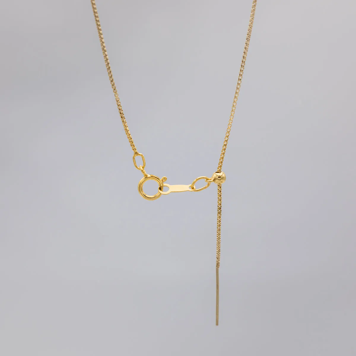 ADJUSTABLE THREADER BOX CHAIN NECKLACE