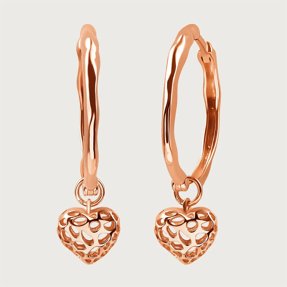 Amore Heart Hoop Earrings