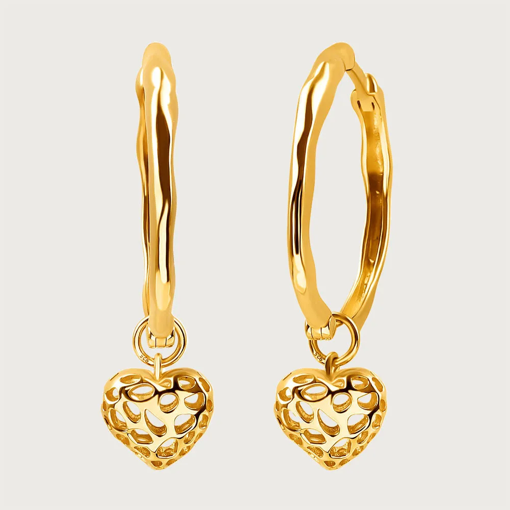 Amore Heart Hoop Earrings