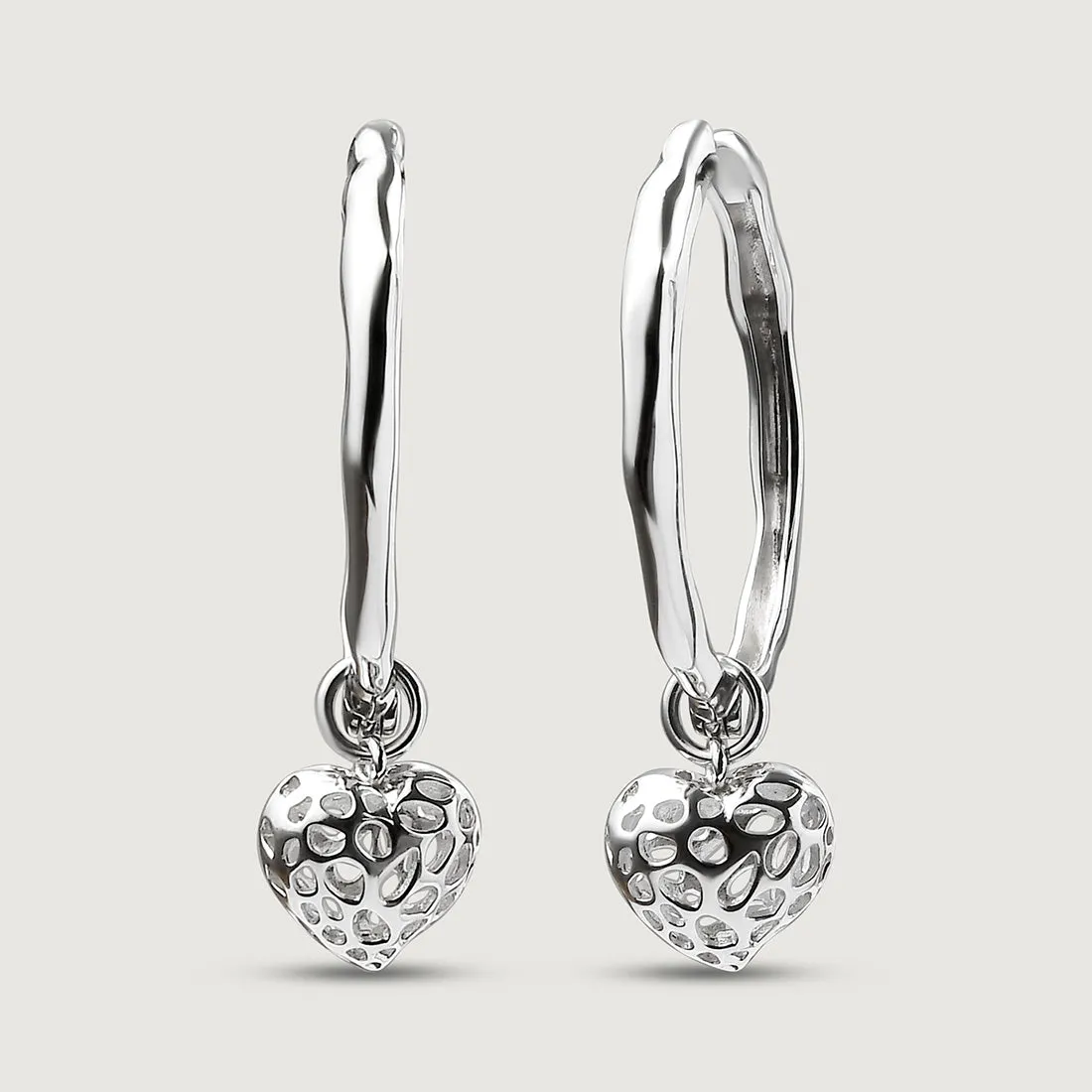Amore Heart Hoop Earrings