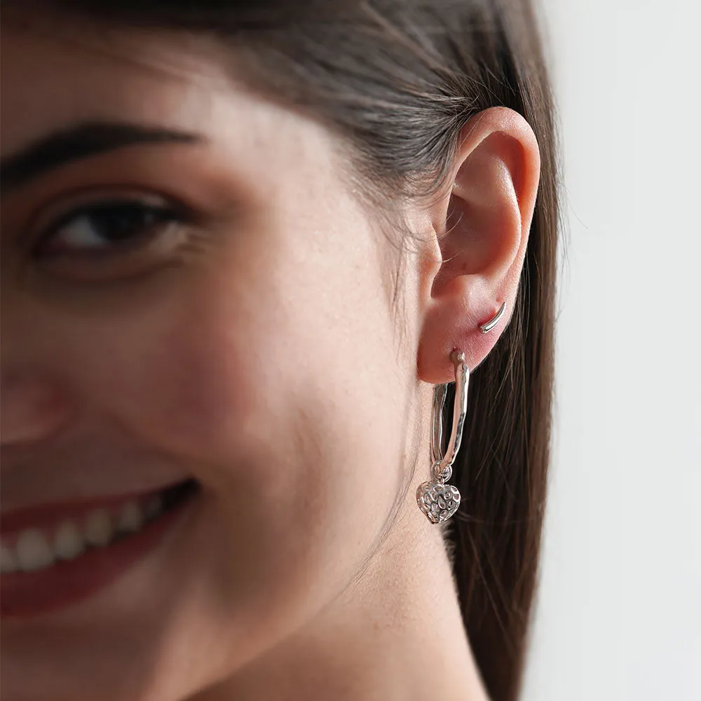 Amore Heart Hoop Earrings