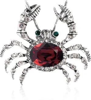 Animal Brooch Lapel Pin Rhinestone Crab Brooch Pin Women Brooches Brooches Hats Bags Clothing Decorations Accessory Safety Pin, Jewelry Gift for Women