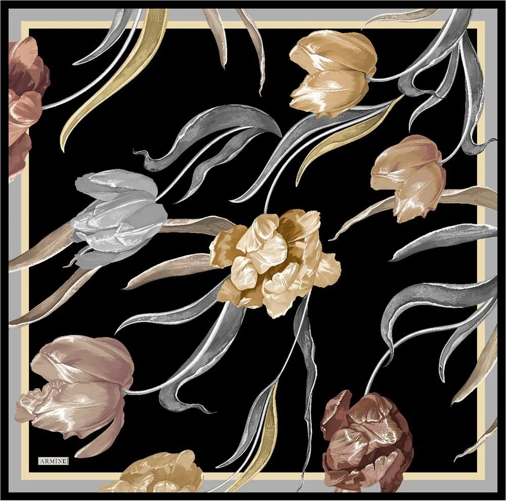 Armine Lori Floral Silk Scarf No. 40
