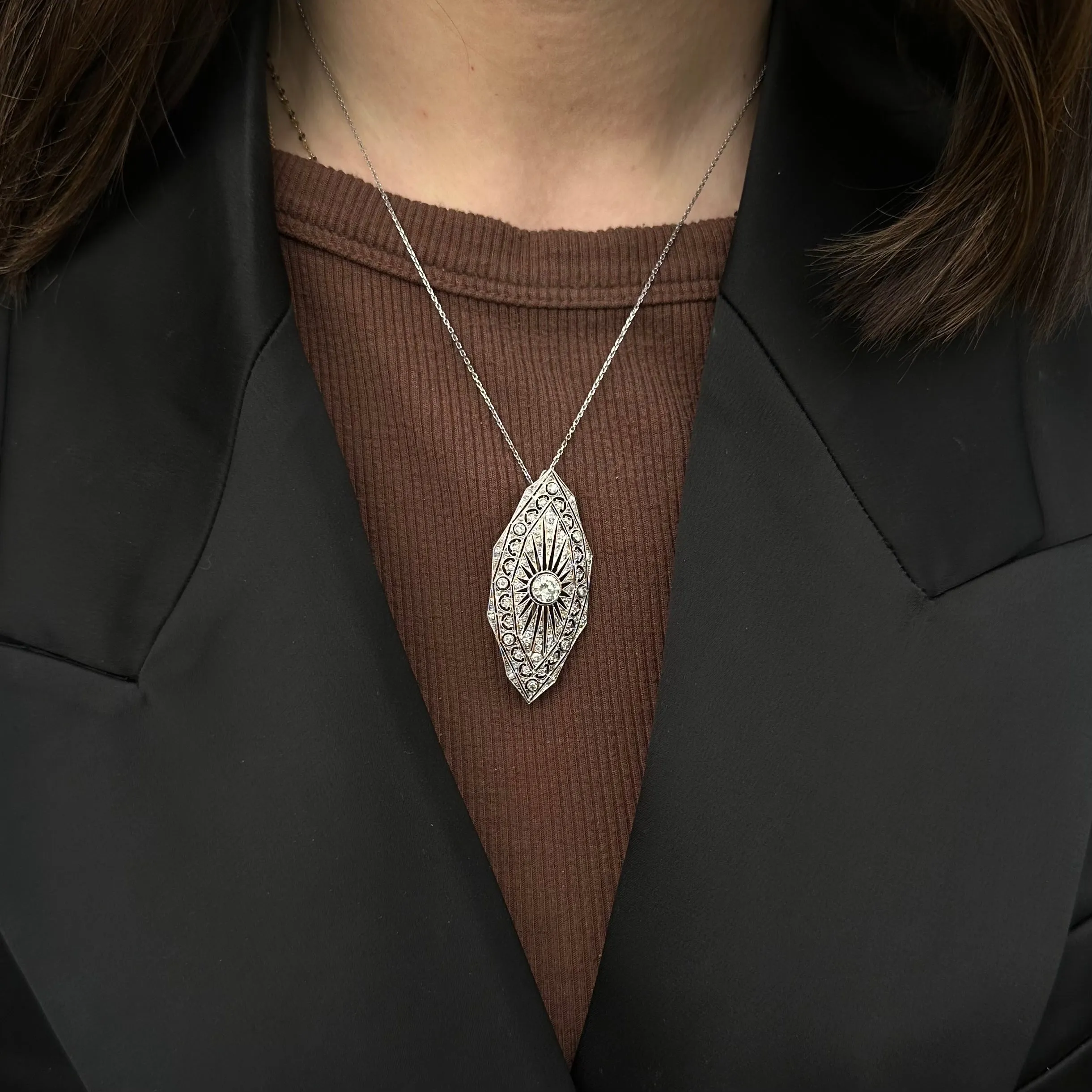 Art Deco 1.75 CTW Diamond Brooch