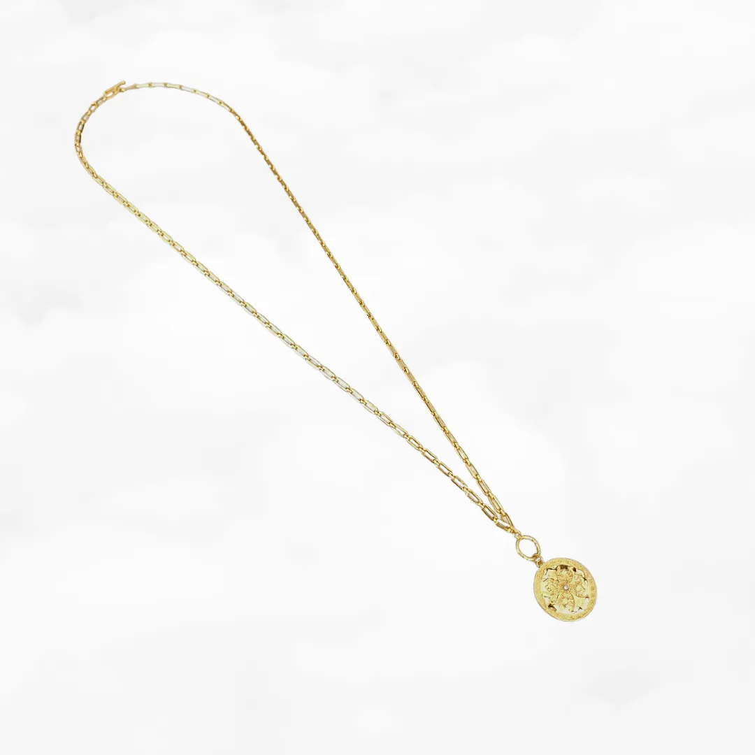 Auspicious Flower Pendant Necklace