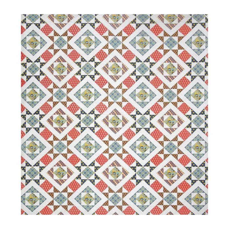 Avalon Geometric Bedsheet -  Red & Yellow