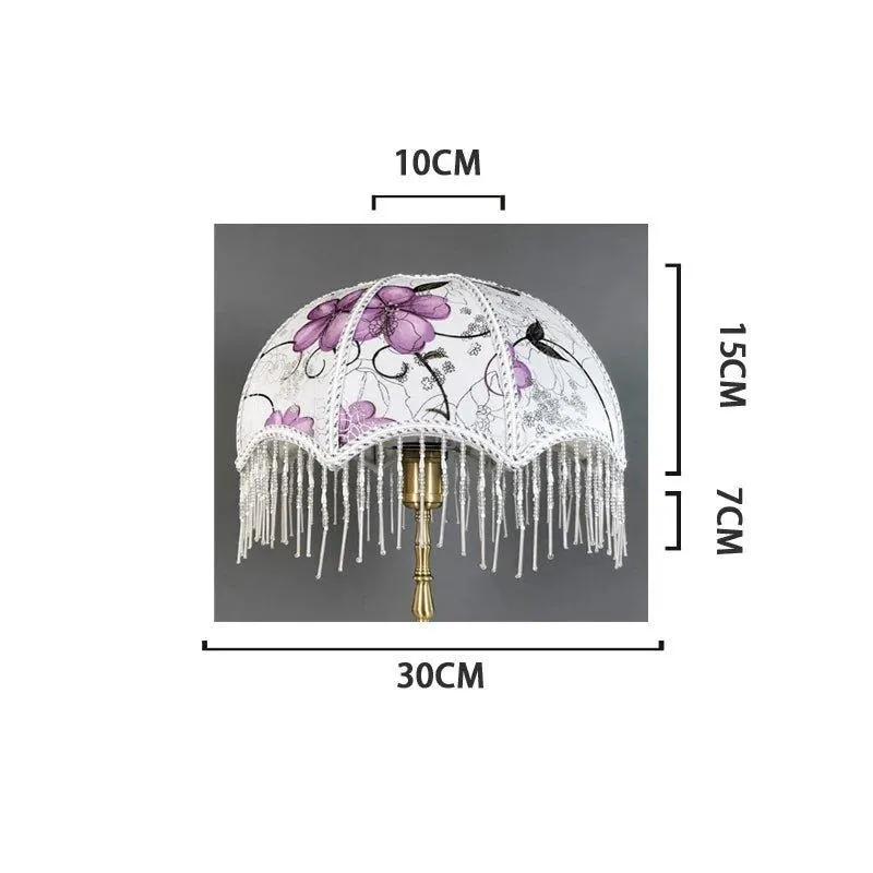 Beaded Fringe Umbrella Lamp Shade