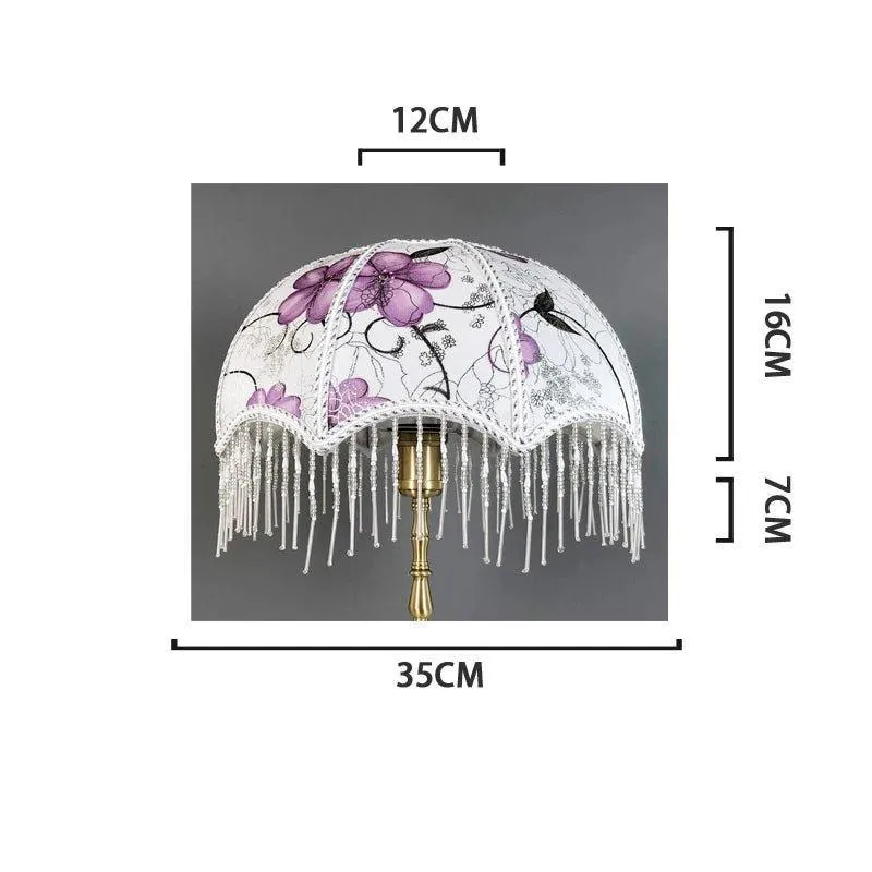 Beaded Fringe Umbrella Lamp Shade