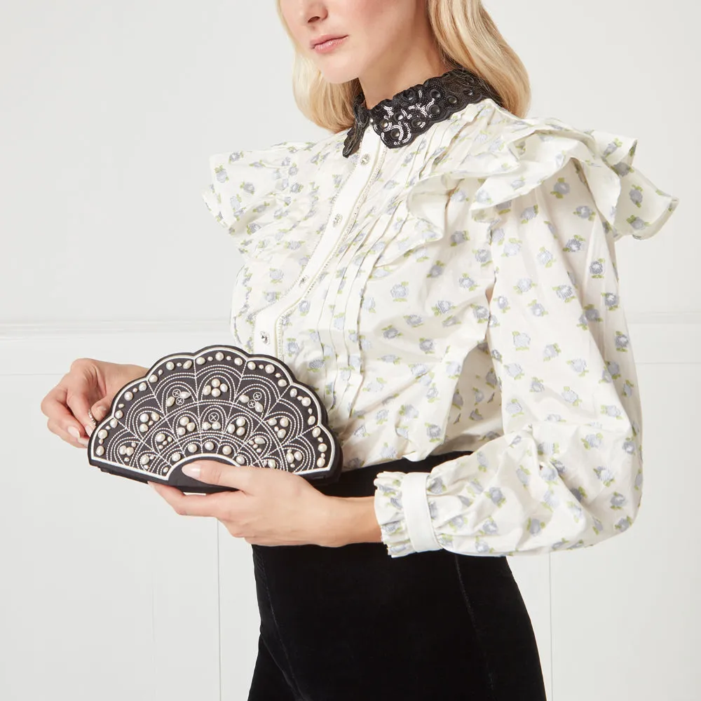 BLACK COLLECTIBLE FAN CLUTCH BAG