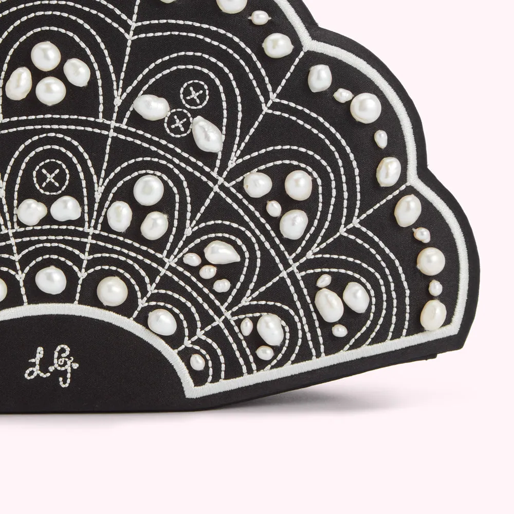 BLACK COLLECTIBLE FAN CLUTCH BAG