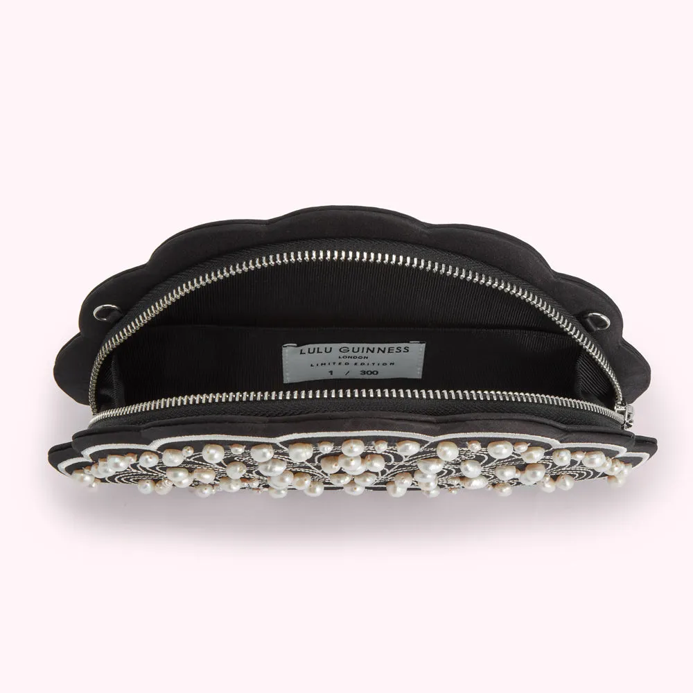 BLACK COLLECTIBLE FAN CLUTCH BAG