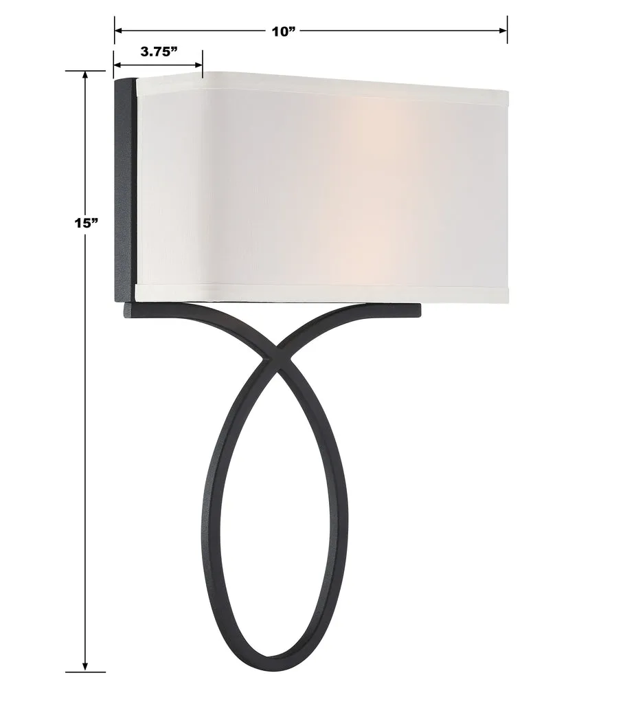 Brinkley 2 Light Black Forged Sconce