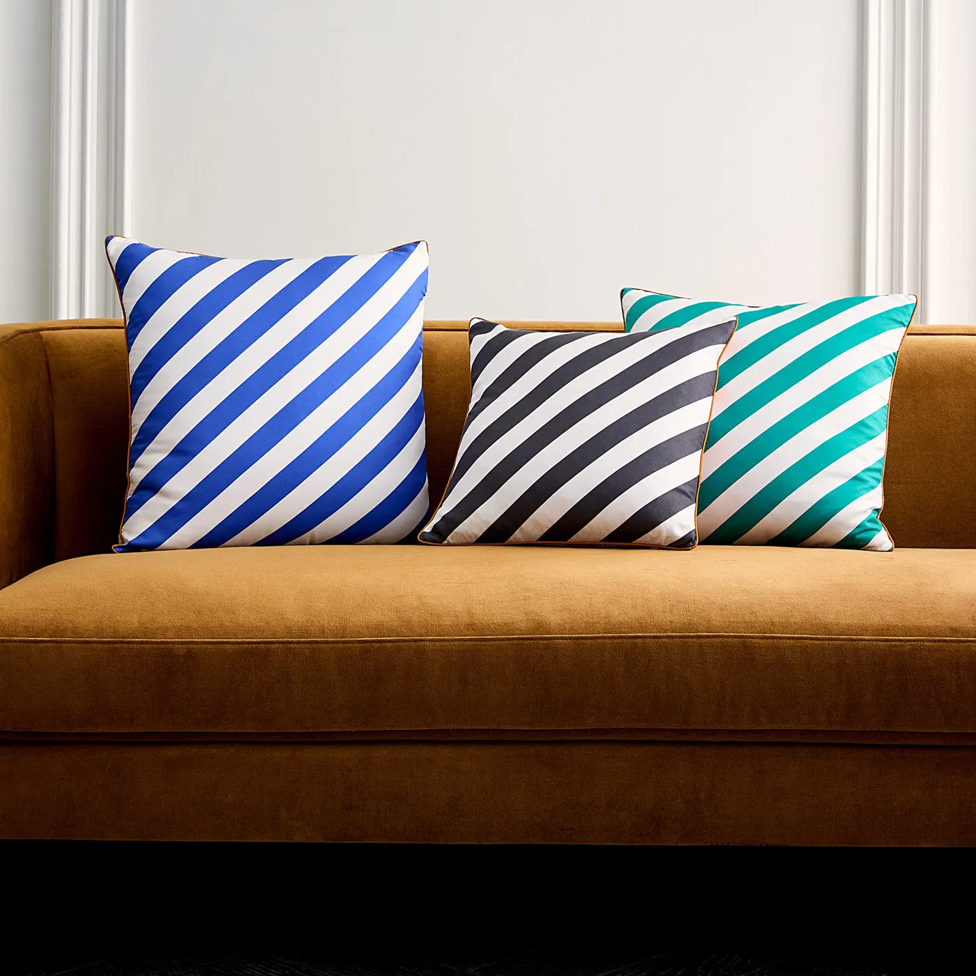 Cabana Blue/Ivory Silk Cushion