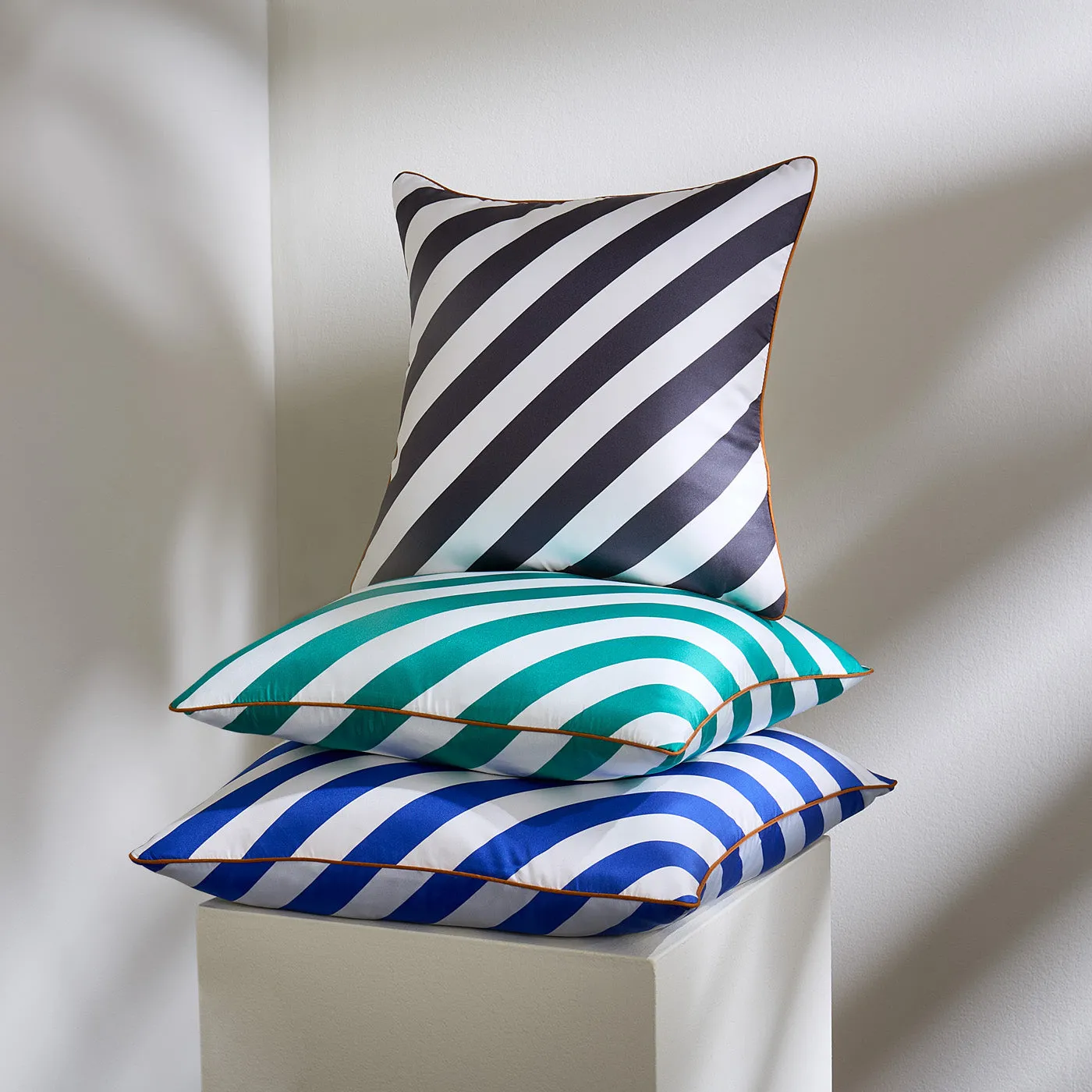 Cabana Blue/Ivory Silk Cushion