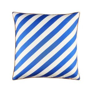 Cabana Blue/Ivory Silk Cushion