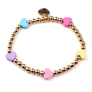 CHARM IT! Gold Multi-Heart Pastel Charm Bracelet