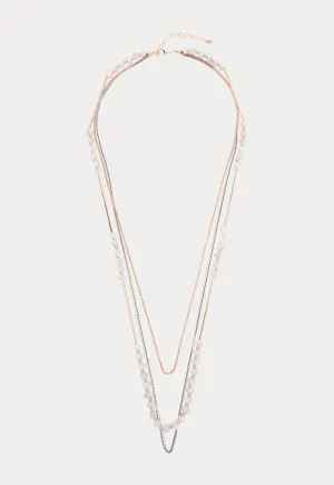 Choice Mixed Multi Chain Necklace Offwhite