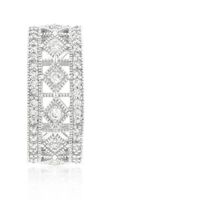 Clio Art Deco Wide Band Eternity Ring | 2.5ct