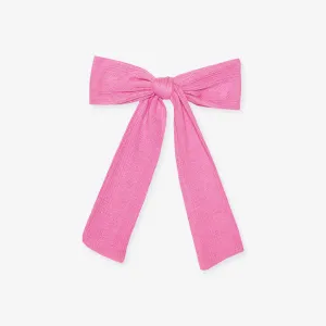 Cruisin' Pink Pointelle Luxe Bow Hair Clip