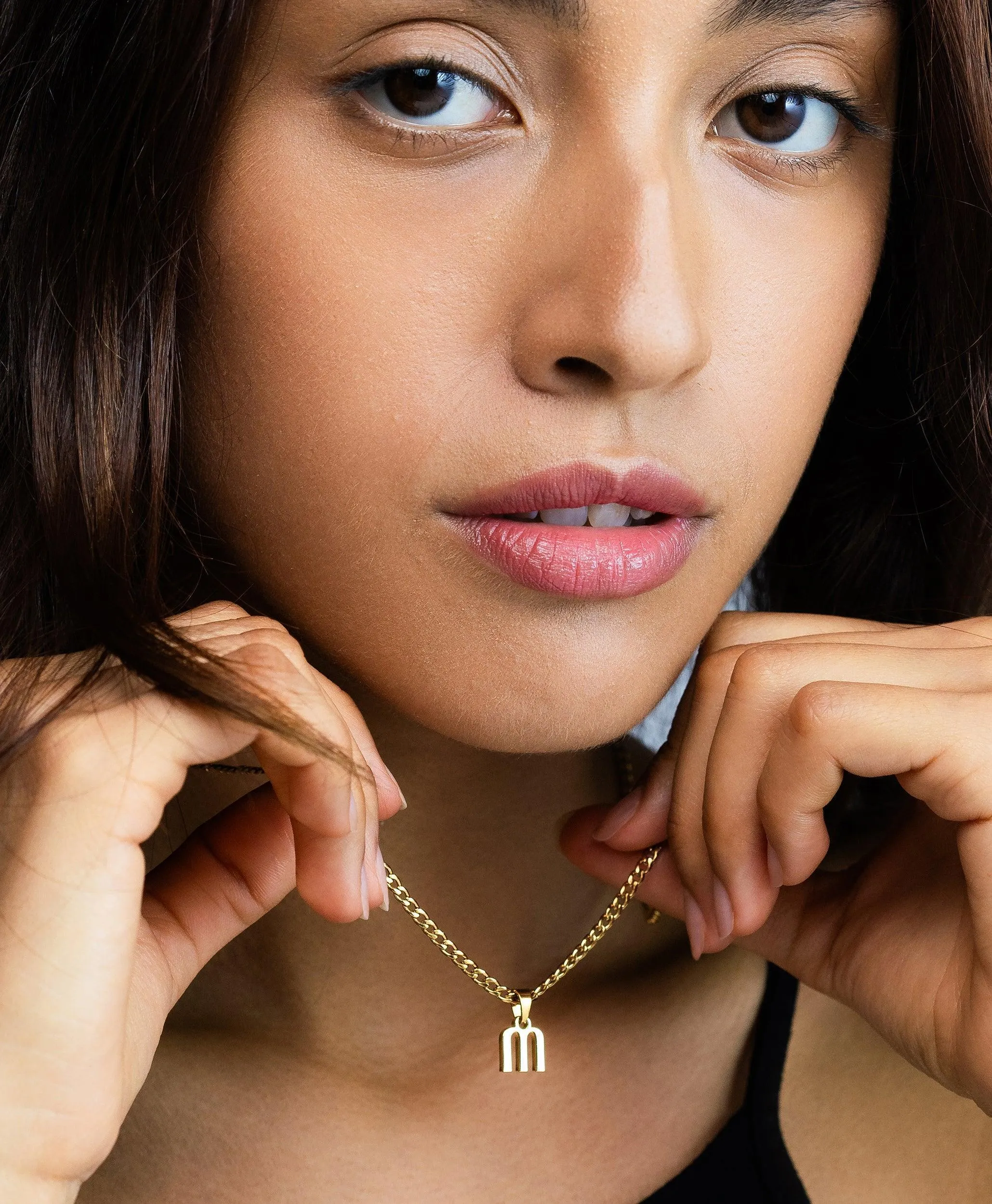 Curb Initial Necklace 18ct Gold Vermeil
