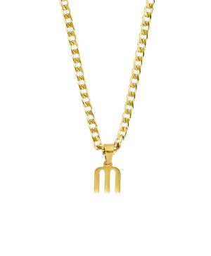 Curb Initial Necklace 18ct Gold Vermeil