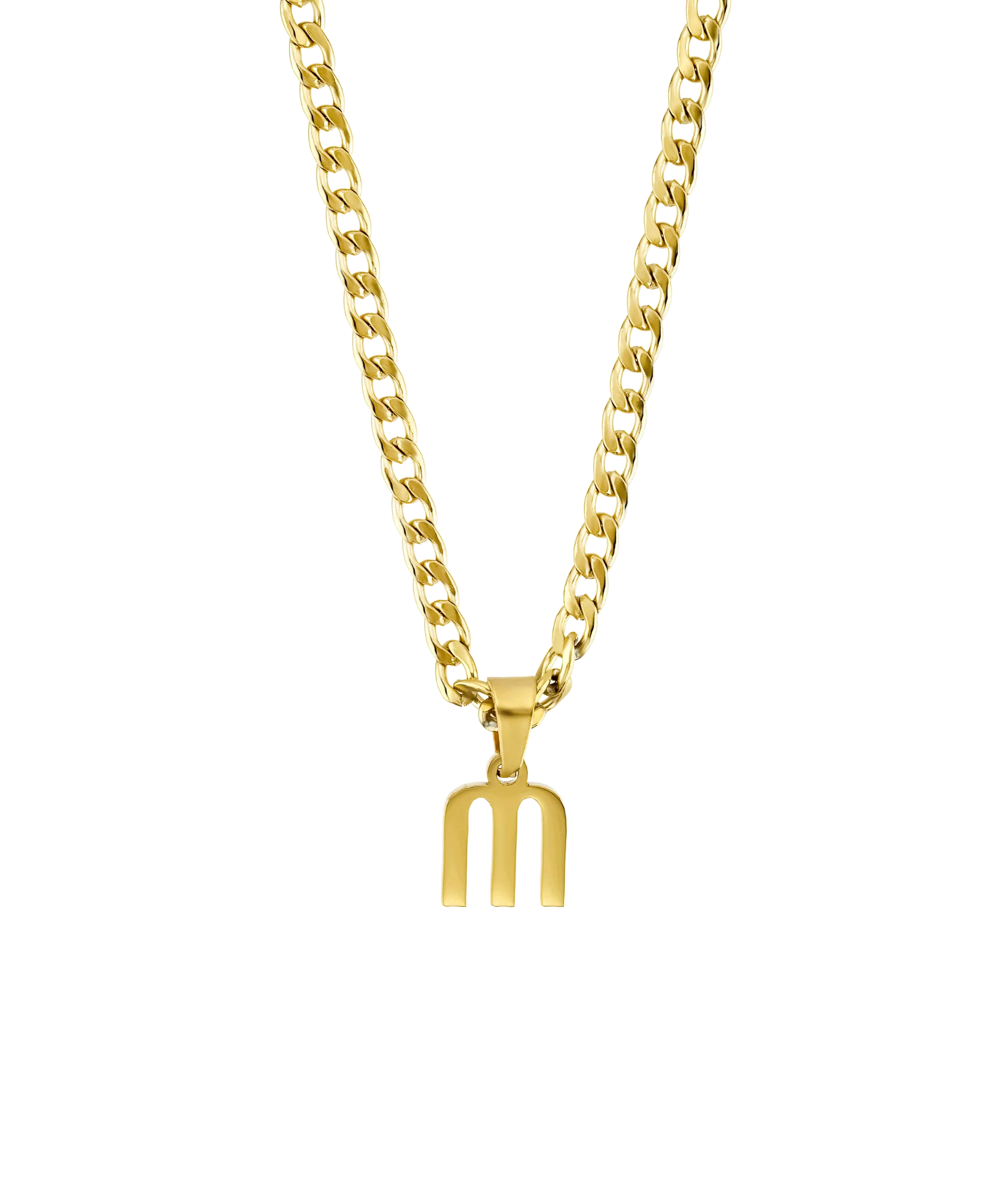 Curb Initial Necklace 18ct Gold Vermeil