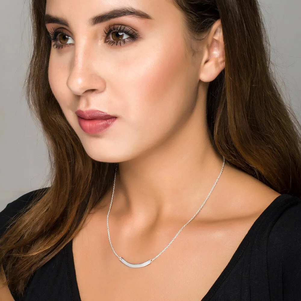 Curved Bar,Personalized Necklace