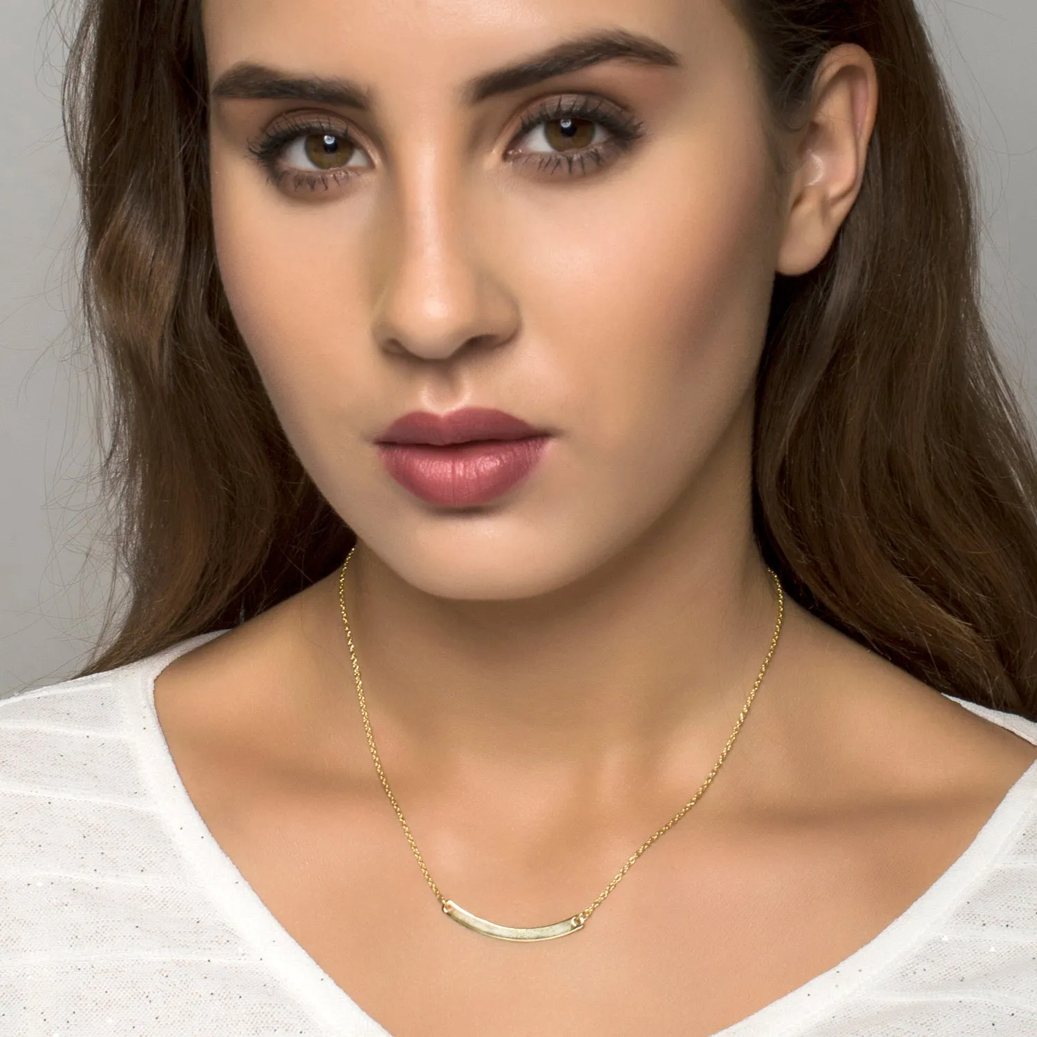 Curved Bar,Personalized Necklace