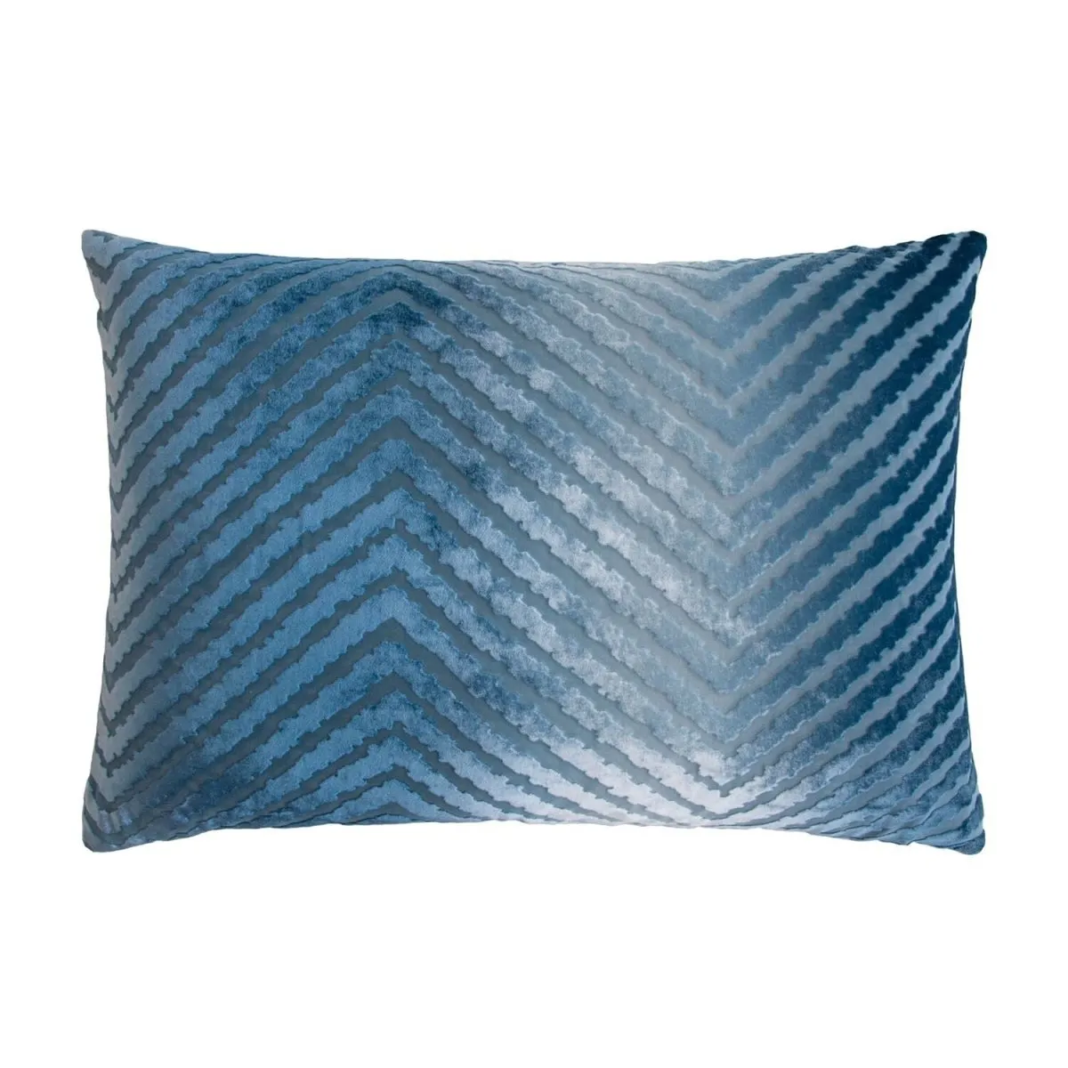 Denim Chevron Velvet Pillows by Kevin O'Brien Studio