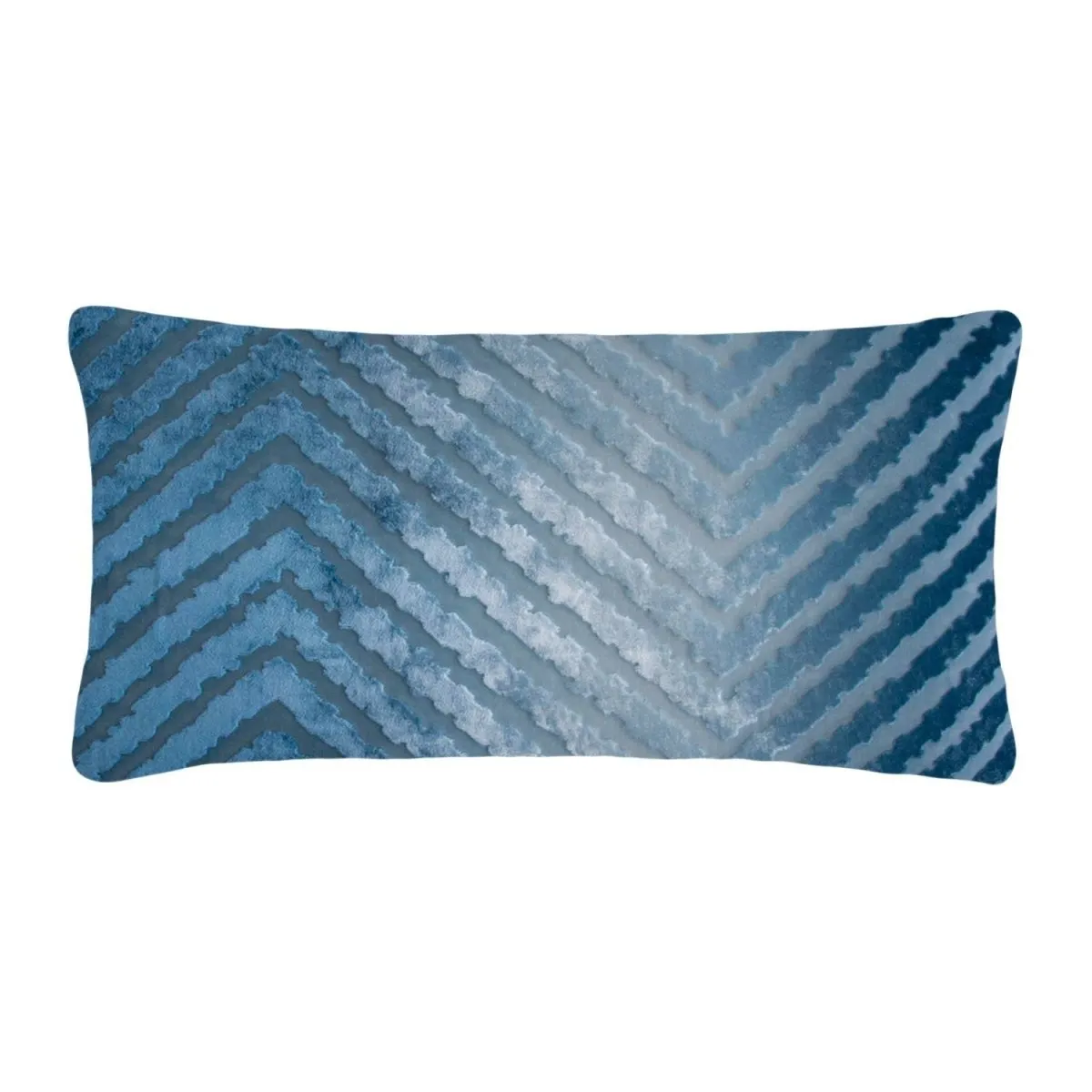 Denim Chevron Velvet Pillows by Kevin O'Brien Studio