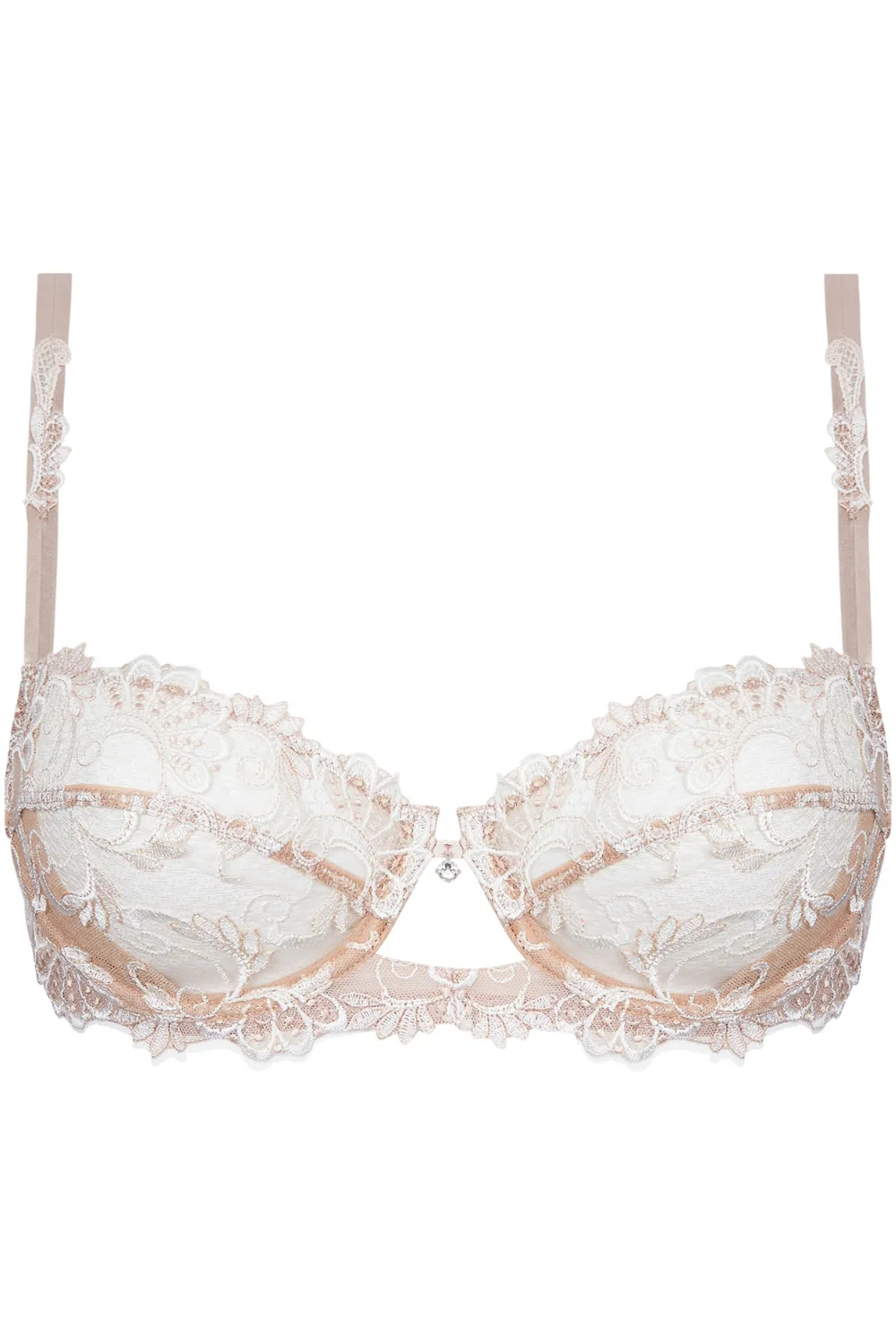 Dressing Floral Half Cup Bra - Ambre Nacre