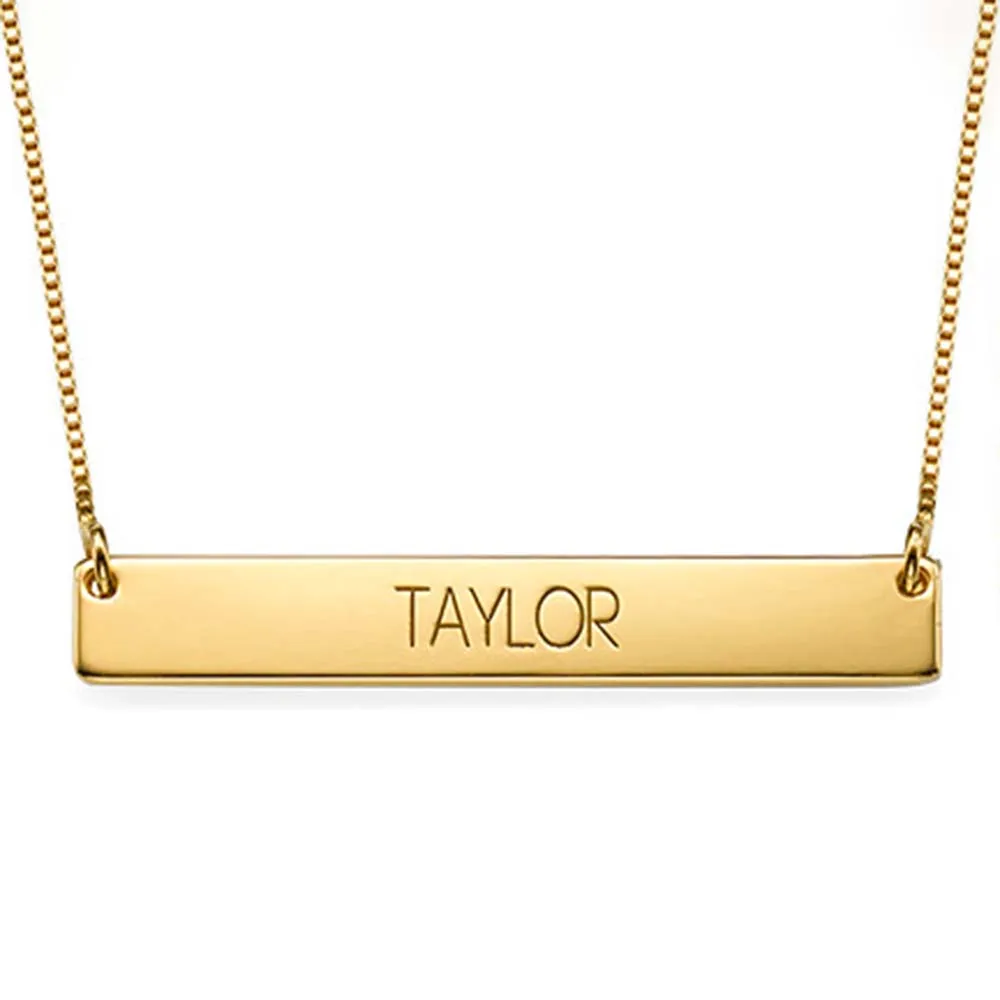 ENGRAVED BAR NECKLACE