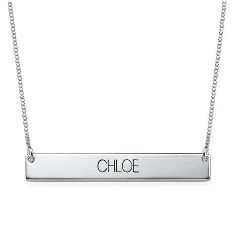 ENGRAVED BAR NECKLACE