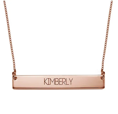 ENGRAVED BAR NECKLACE