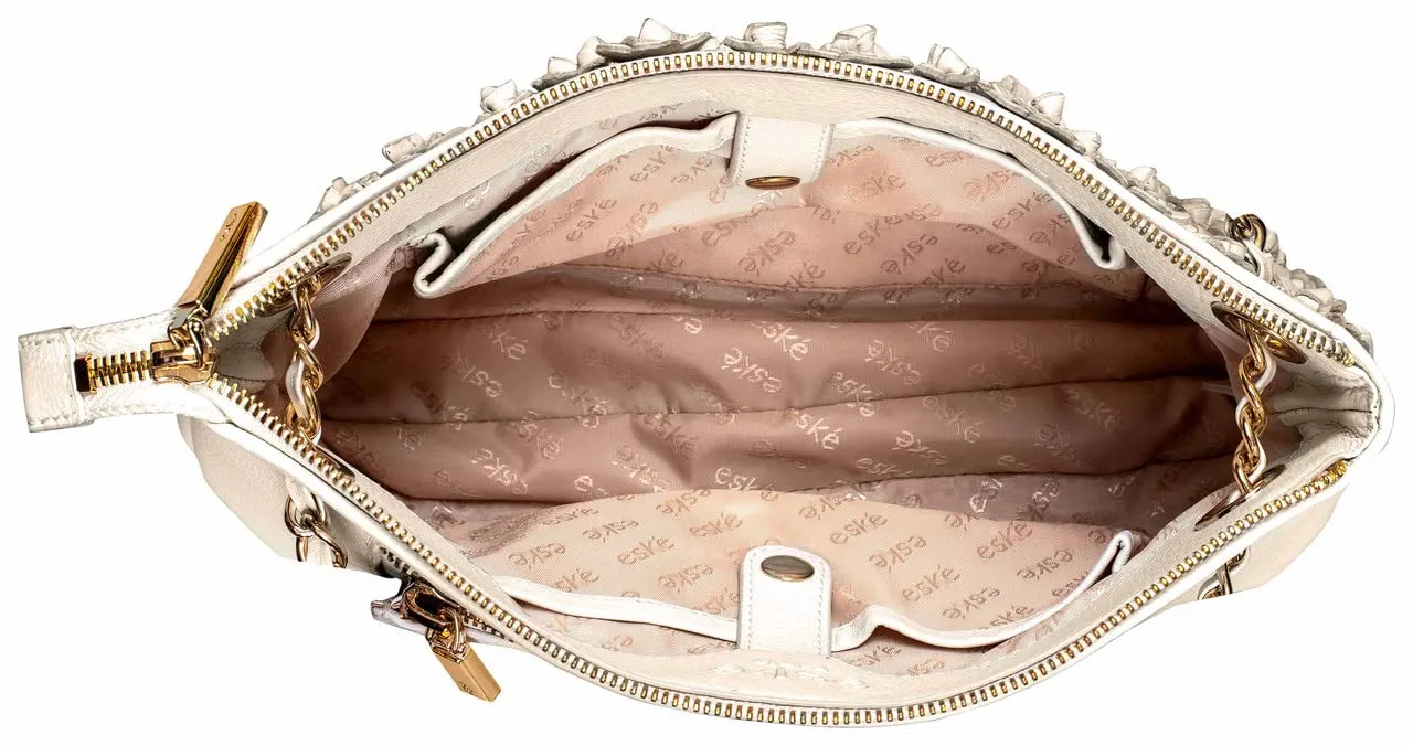 eske Nabilo - Genuine Leather Small Shoulder Bag - Spacious Compartments - Work and Travel Bag - Durable - Water Resistant - Adjustable Strap - Detachable Adjustable shoulder strap - For Women