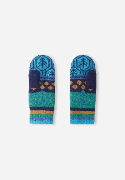 Fleece Lined Wool Mittens, Luminen Navy