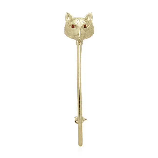 Fox with Gemstone Eyes Vermeil Brooch VBC084
