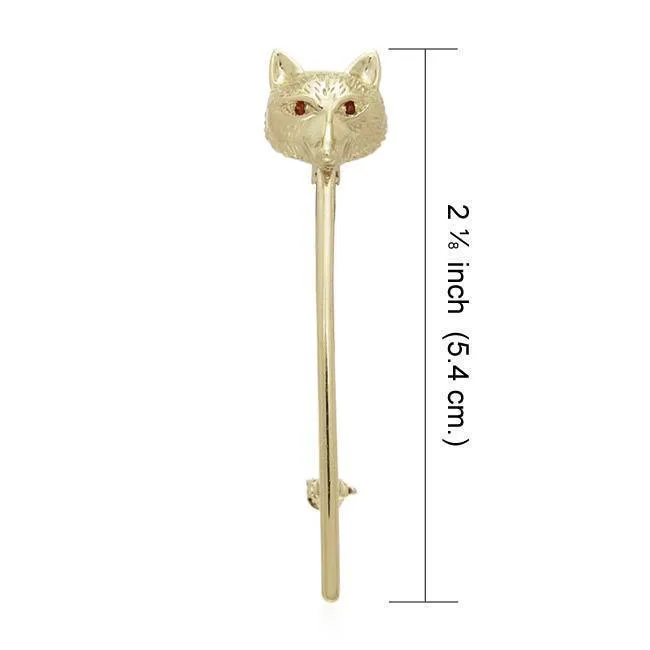 Fox with Gemstone Eyes Vermeil Brooch VBC084